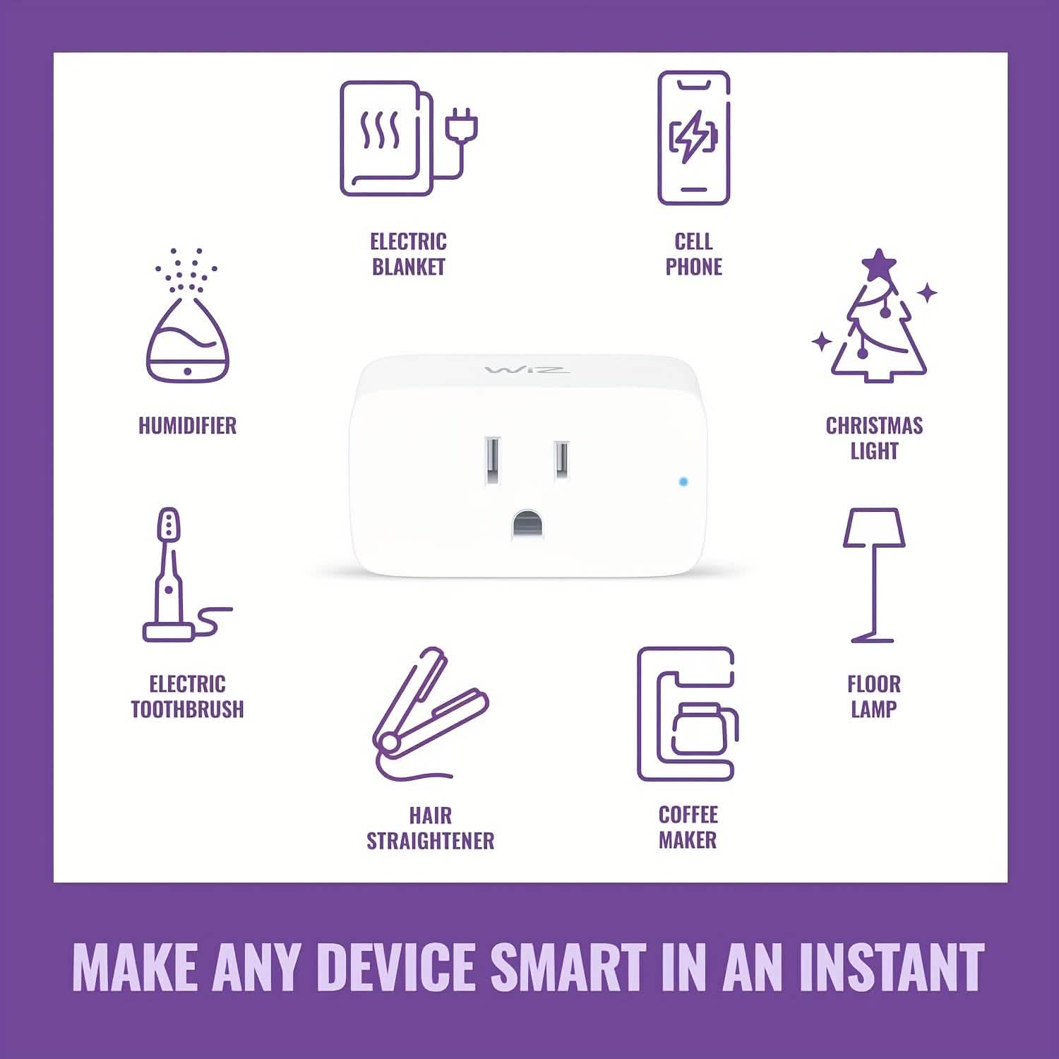 2-Pack: WiFi Smart Plug – 15A, Timer & App Control, Works with Alexa & Google Home