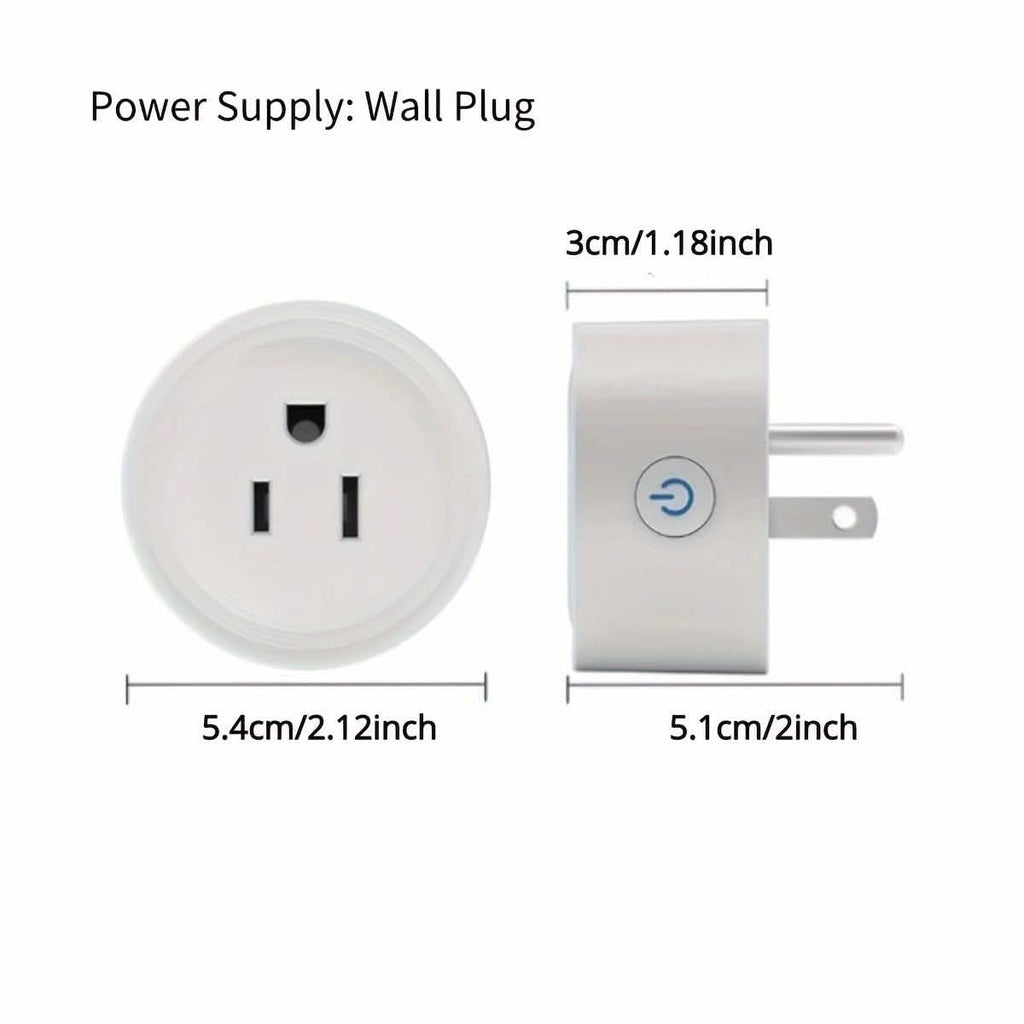 Smart WiFi Plug Outlet Adapter, Works with Alexa & Google, Timer, Voice Control, 2.4GHz Network Home Automation