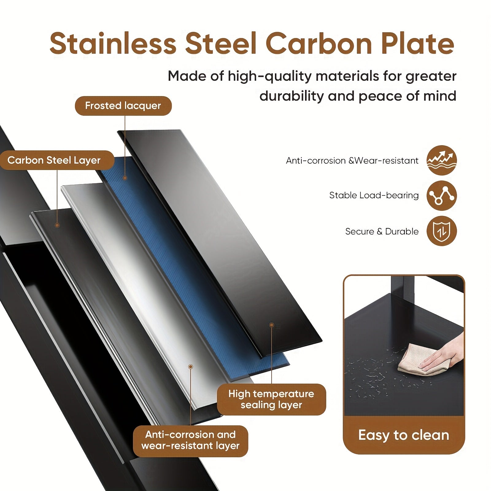 4-Tier Rolling Storage Rack with Baskets, Metal Utility Shelf on Wheels, Kitchen Garage Organizer