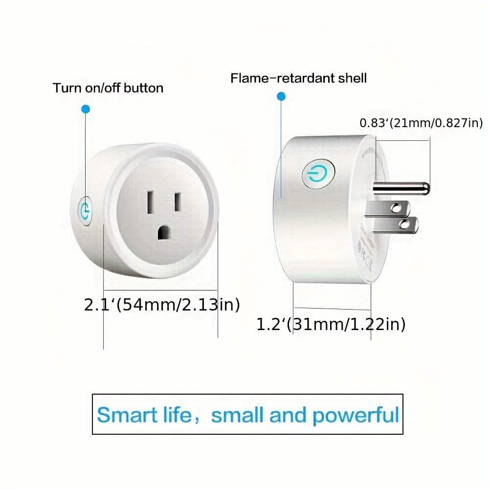 Smart WiFi Plug Outlet Adapter, Works with Alexa & Google, Timer, Voice Control, 2.4GHz Network Home Automation
