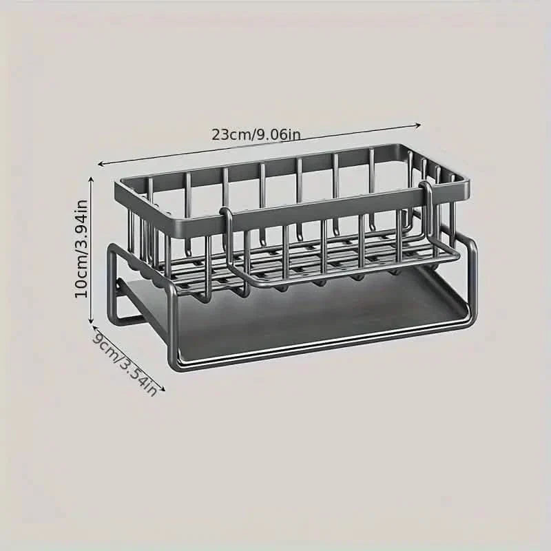 Kitchen Storage Rack - Multi-Functional Household Sink Organizer with Drain Basket